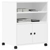 vidaXL Printer Stand with Wheels White 60x48x74 cm
