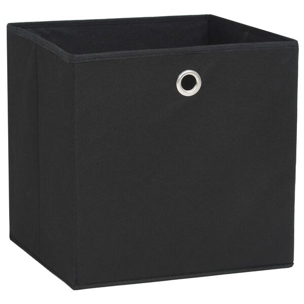 vidaXL Storage Boxes 10 pcs Non-woven Fabric 28x28x28 cm Black