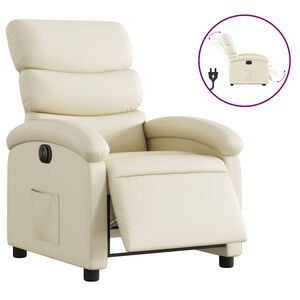 vidaXL Electric Recliner Chair Cream Faux Leather