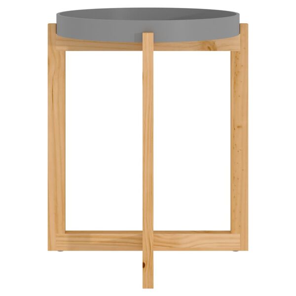 vidaXL Coffee Table Grey 41x41x48.5cm Engineered Wood&Solid Wood Pine