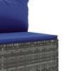 vidaXL 7 Piece Garden Lounge Set with Cushions Grey Poly Rattan
