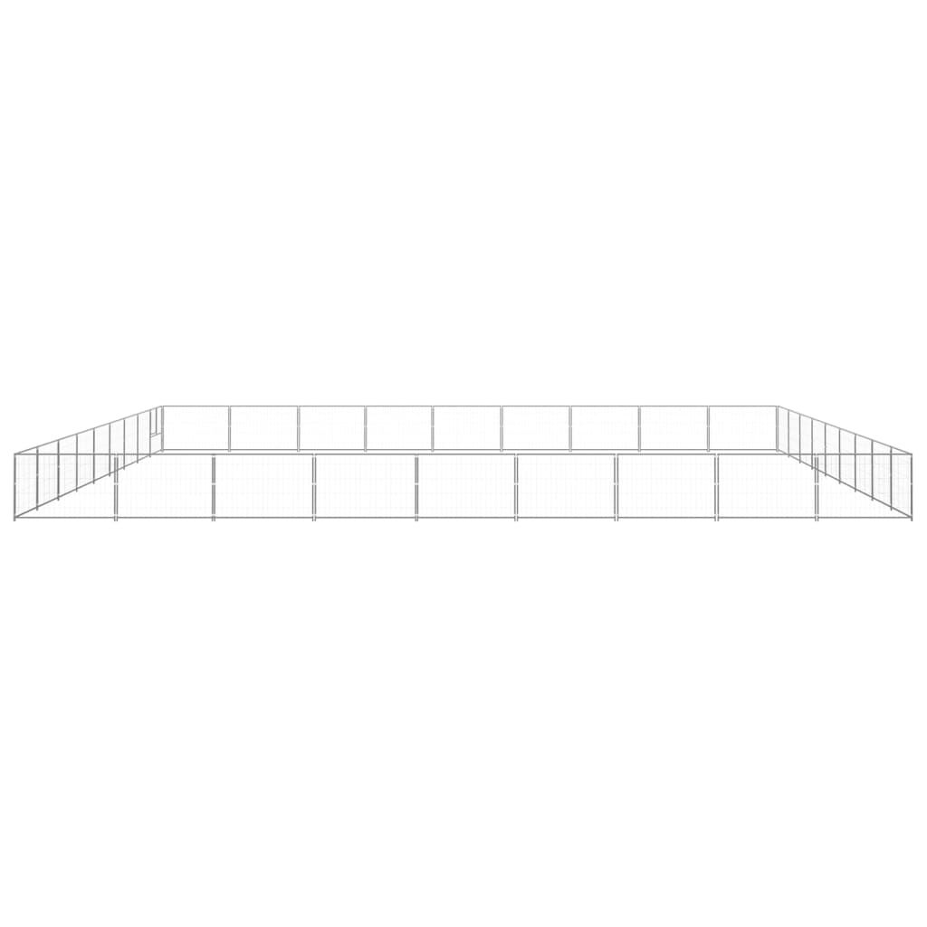 vidaXL Dog Kennel Silver 81 m² Steel