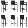 vidaXL 7 Piece Garden Bar Set Black Poly Rattan
