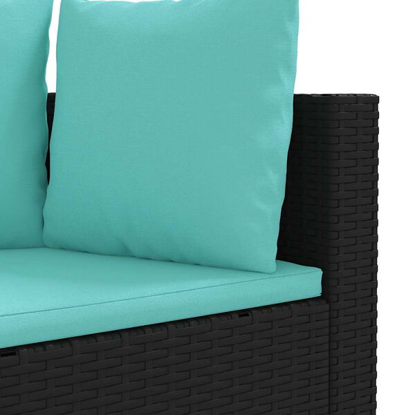 vidaXL 6 Piece Garden Sofa Set with Cushions Black Poly Rattan
