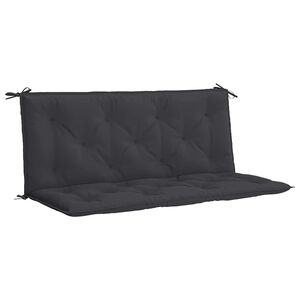 vidaXL Garden Bench Cushion Black 120x(50+50)x7cm Oxford Fabric