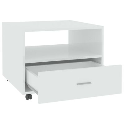 vidaXL Coffee Table High Gloss White 55x55x40 cm Engineered Wood