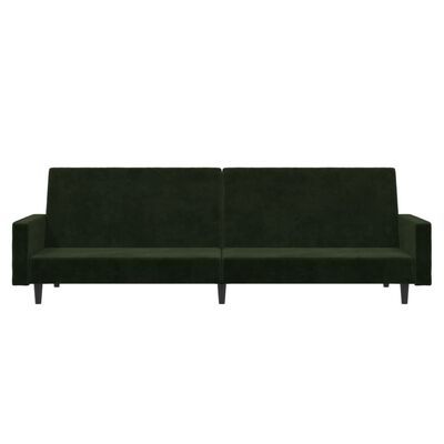 vidaXL 2-Seater Sofa Bed Dark Green Velvet