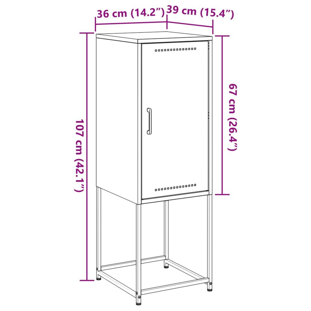vidaXL Highboard Black 36x39x107 cm Steel