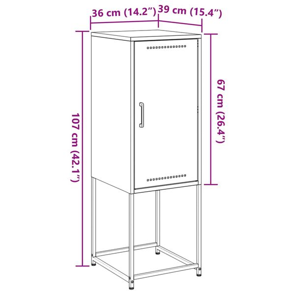 vidaXL Highboard Black 36x39x107 cm Steel