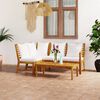 vidaXL 4 Piece Garden Lounge Set with Cushion Cream Solid Acacia Wood