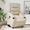 vidaXL Stand up Massage Recliner Chair Cream Faux Leather