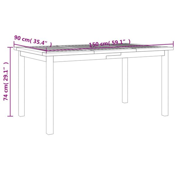 vidaXL 5 Piece Garden Dining Set Solid Wood Acacia