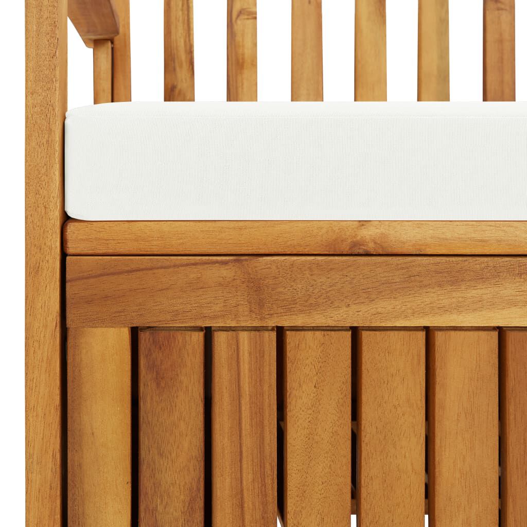 vidaXL Storage Bench with Cushion 148 cm Solid Acacia Wood