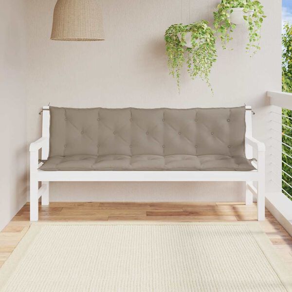 vidaXL Garden Bench Cushion Taupe 180x(50+50)x7cm Oxford Fabric