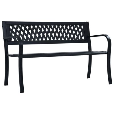 vidaXL Garden Bench Black 120 cm Steel