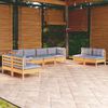 vidaXL 8 Piece Garden Lounge Set with Grey Cushions Solid Pinewood