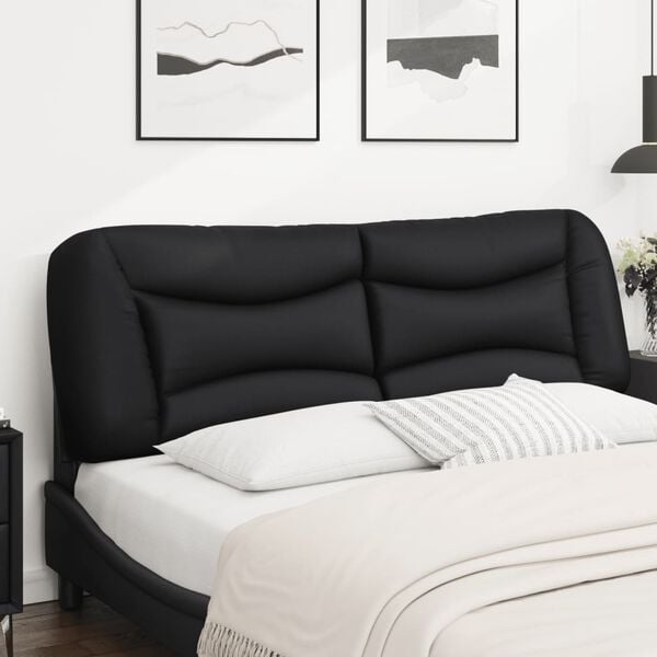 vidaXL Headboard Cushion "Hvar" Black 152 cm Queen Faux Leather