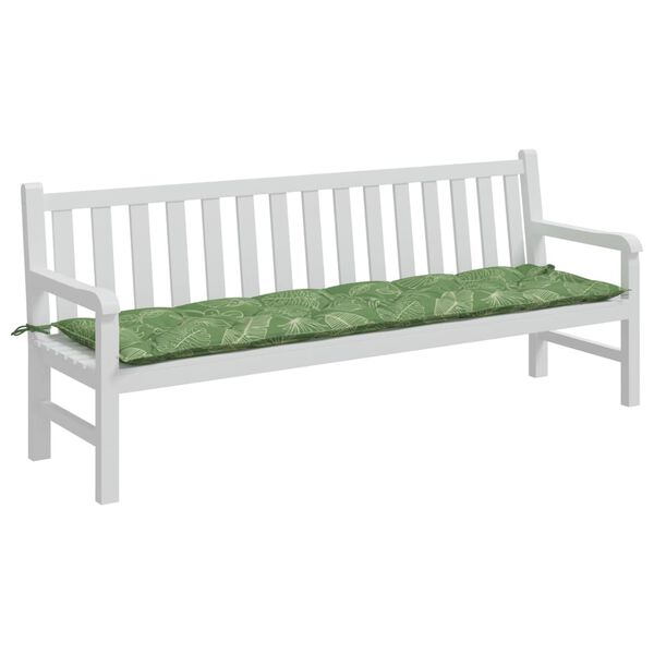 vidaXL Garden Bench Cushion Leaf Pattern 200x50x7 cm Fabric