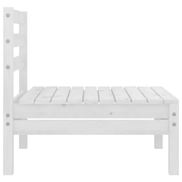 vidaXL 8 Piece Garden Lounge Set White Solid Pinewood