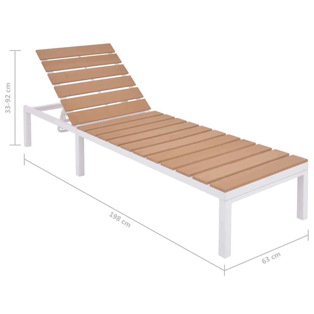 vidaXL Sun Lounger Aluminium and WPC Brown