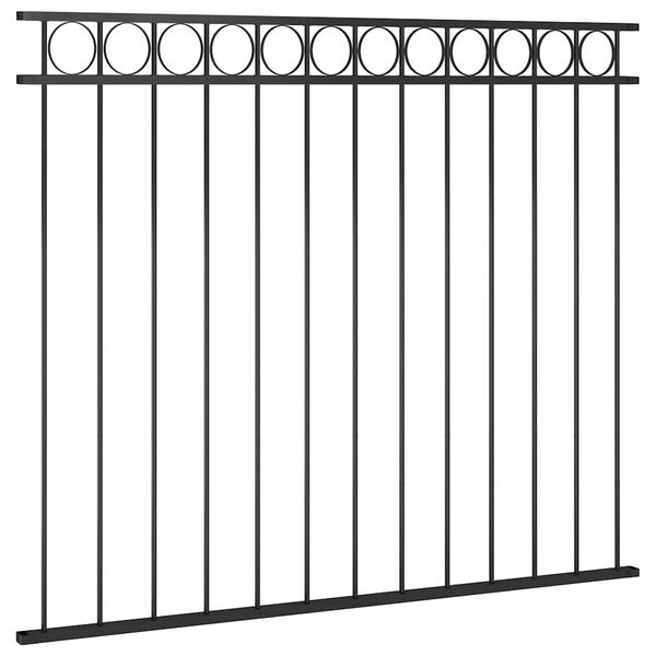 vidaXL Fence Panel Steel 1.7x1.5 m Black