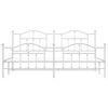 vidaXL Metal Bed Frame without Mattress with Footboard White 193x203cm