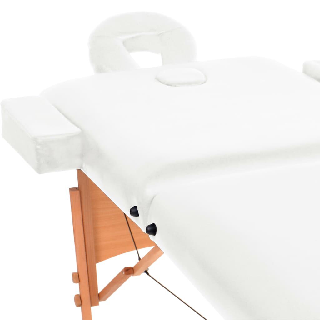 vidaXL 2-Zone Folding Massage Table 10 cm Thick White
