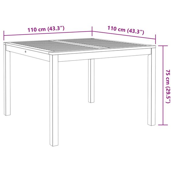 vidaXL 3 Piece Garden Dining Set Solid Wood Acacia