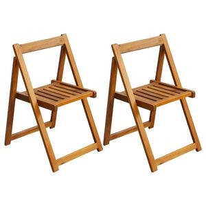 vidaXL Folding Garden Chairs 2 pcs Solid Acacia Wood