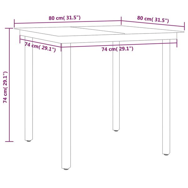 vidaXL 5 Piece Garden Dining Set Black