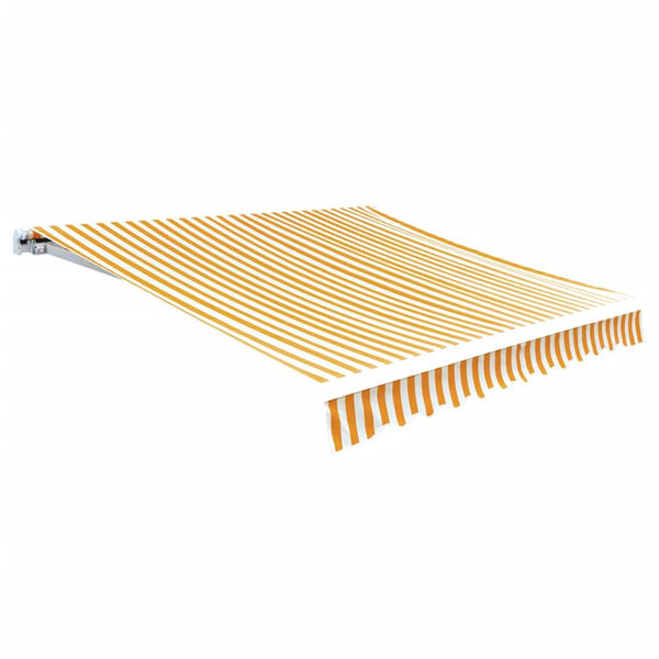 vidaXL Awning Top Sunshade Canvas Sunflower Yellow & White 4 x 3 m