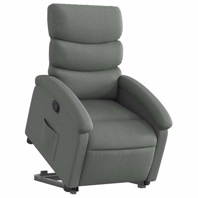 vidaXL Stand up Recliner Chair Dark Grey Fabric