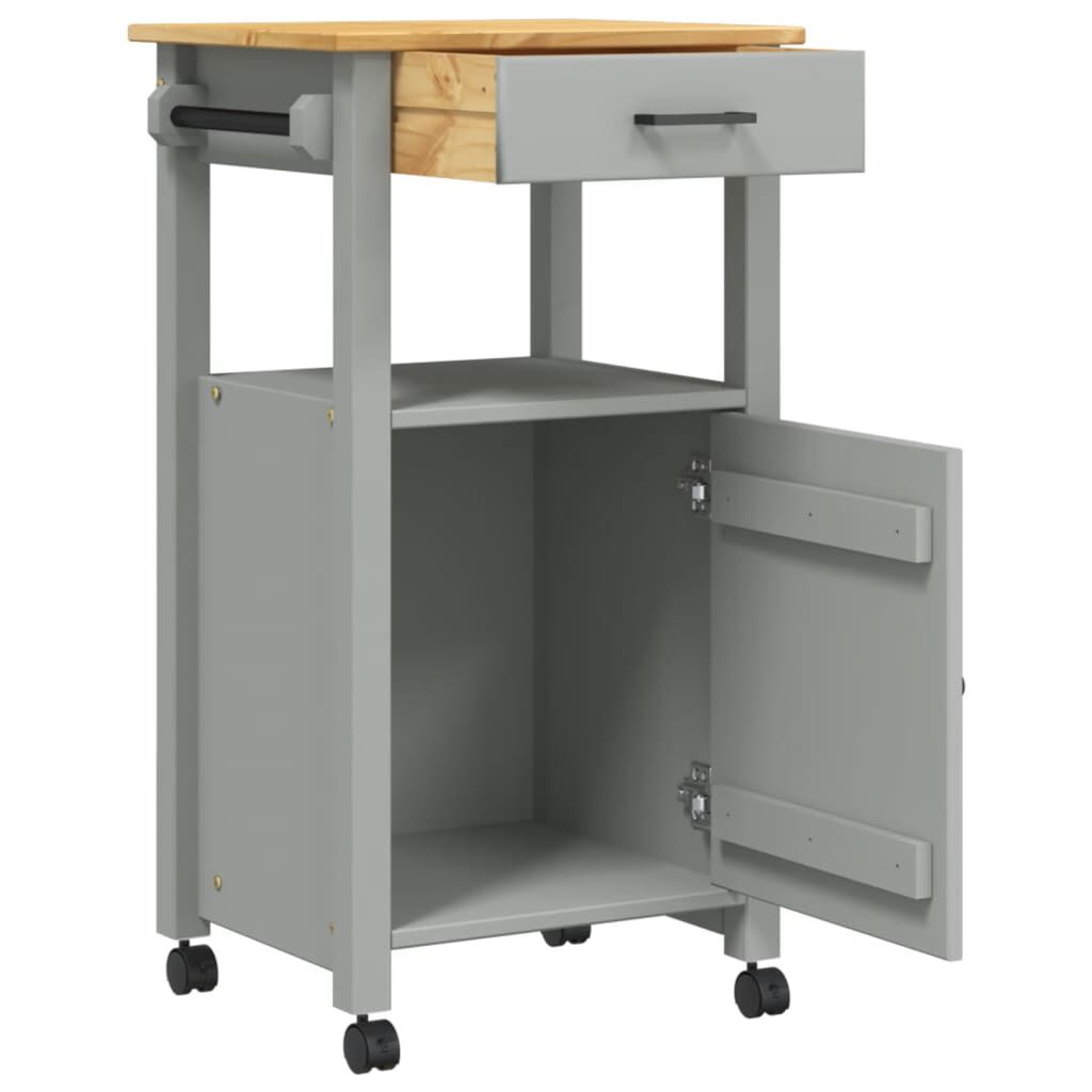 vidaXL Kitchen Trolley MONZA 48x40x90 cm Solid Wood Pine