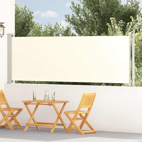 vidaXL Patio Retractable Side Awning 117x600 cm Cream