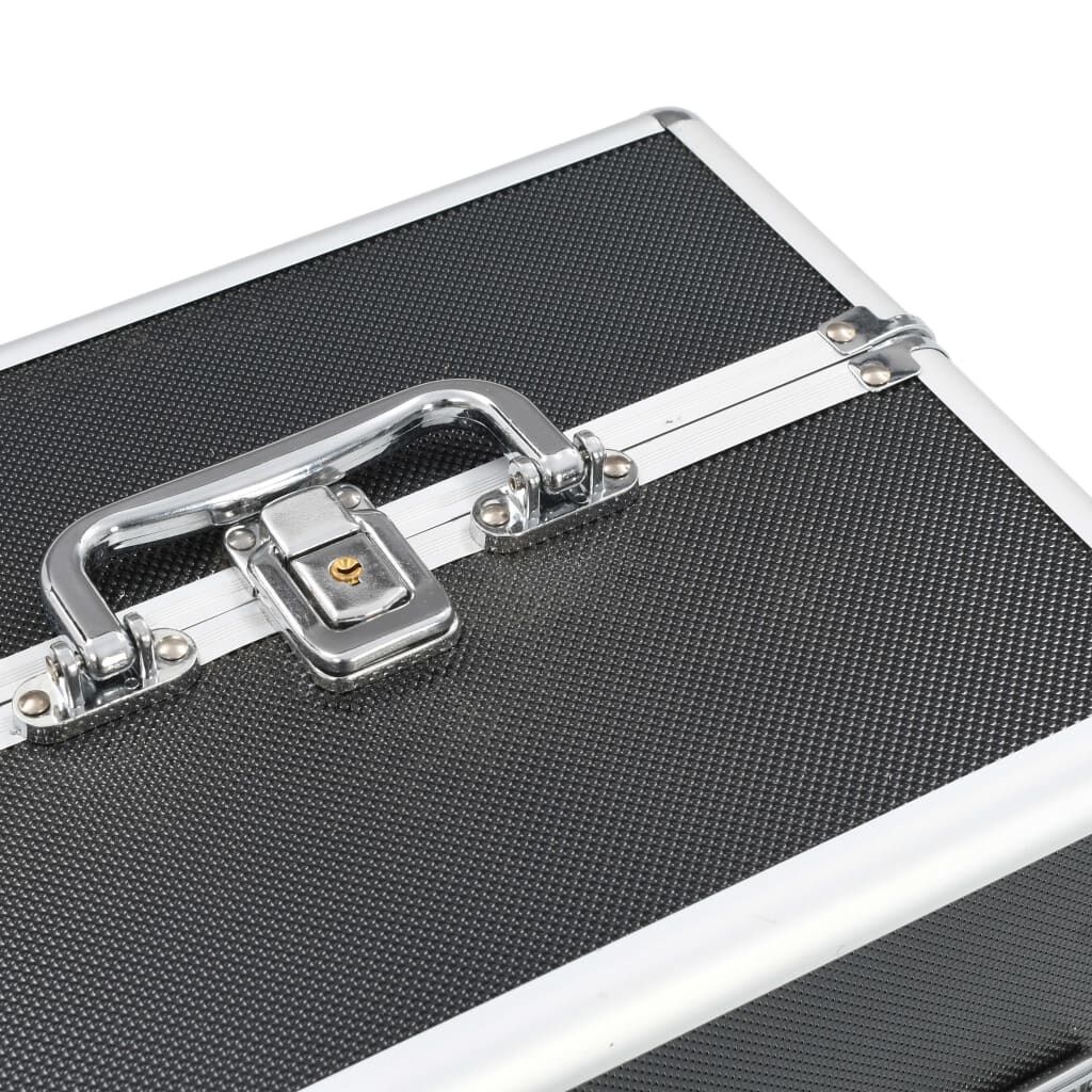 vidaXL Make-up Case 22x30x21 cm Black Aluminium