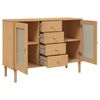 vidaXL Sideboard SENJA Rattan Look Brown 112x40x80 cm Solid Wood Pine