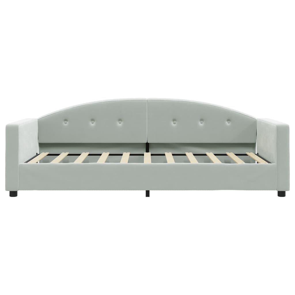 vidaXL Day Bed without Mattress Light Grey 100x190 cm Velvet