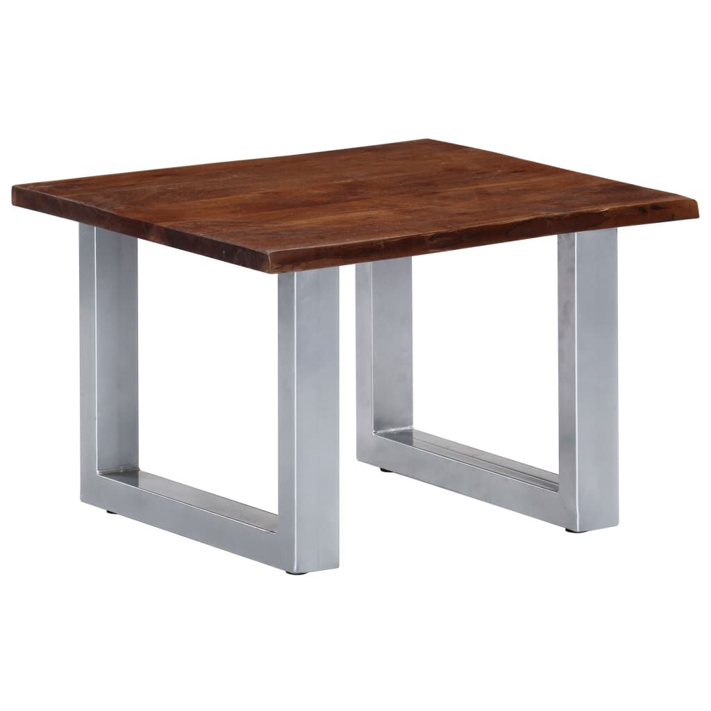 vidaXL Coffee Table with Live Edges 60x60x40 cm Solid Acacia Wood