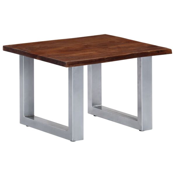 vidaXL Coffee Table with Live Edges 60x60x40 cm Solid Acacia Wood