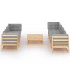 vidaXL 8 Piece Garden Lounge Set with Cushions Solid Pinewood