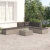 vidaXL 6 Piece Garden Lounge Set with Cushions Grey Poly Rattan