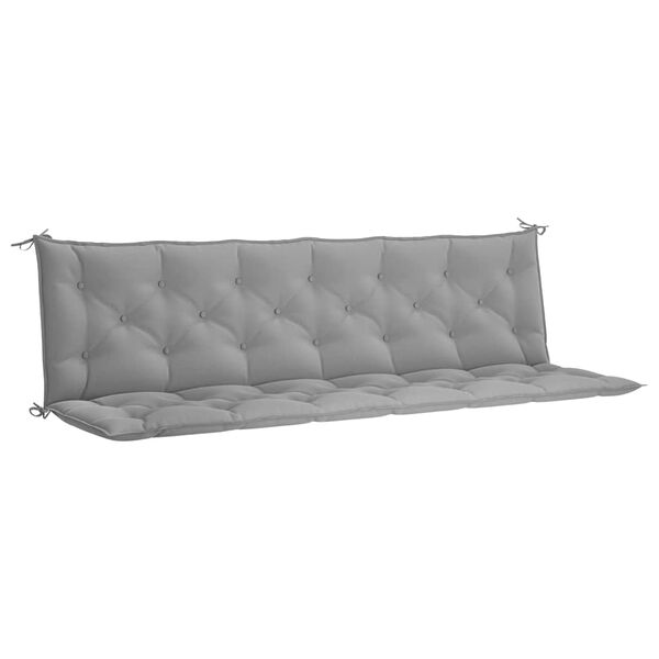vidaXL Garden Bench Cushion Grey 200x(50+50)x7cm Oxford Fabric
