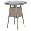 vidaXL 3 Piece Bistro Set with Cushions Poly Rattan Brown