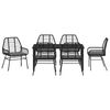 vidaXL Garden Dining Set 7 pcs Black Poly Rattan
