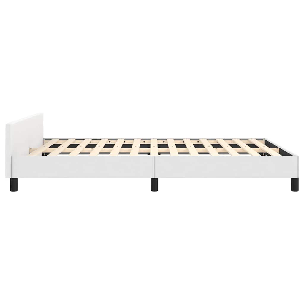 vidaXL Bed Frame without Mattress White Full Faux Leather