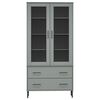 vidaXL Bookcase with Metal Legs Grey 85x35x172.5 cm Solid Wood OSLO