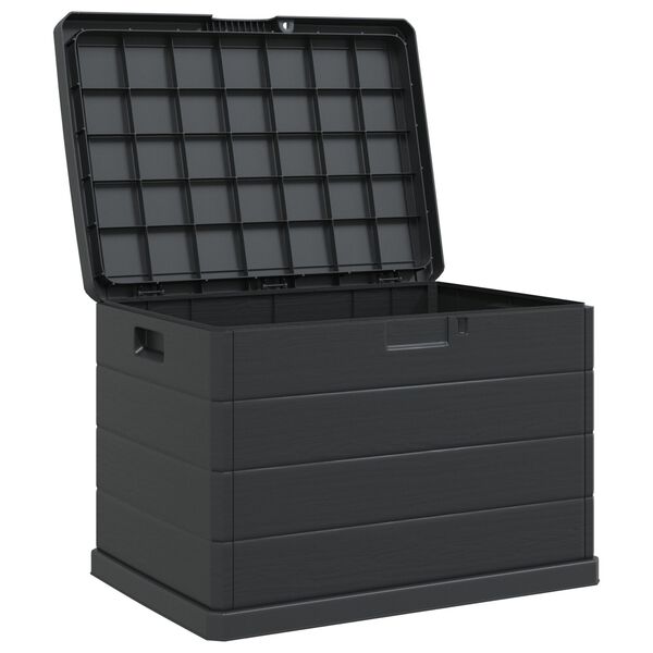 vidaXL Garden Storage Box - Anthracite, 77.5 x 54.5 x 53 cm, Plastic, 170 L