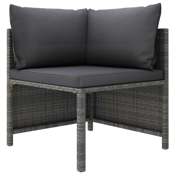 vidaXL 12 Piece Garden Lounge Set with Cushions Poly Rattan Grey
