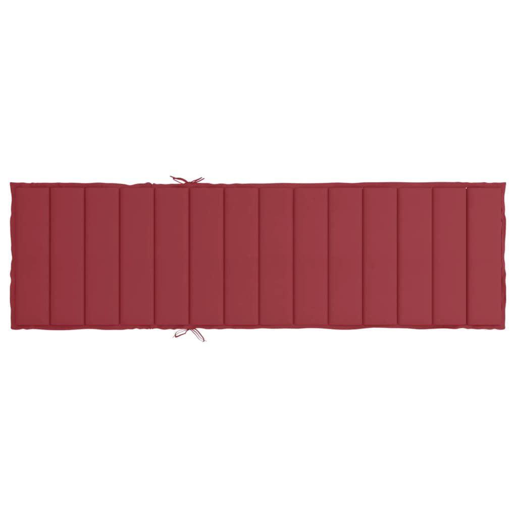 vidaXL Sun Lounger Cushion Wine Red 200x70x3cm Oxford Fabric