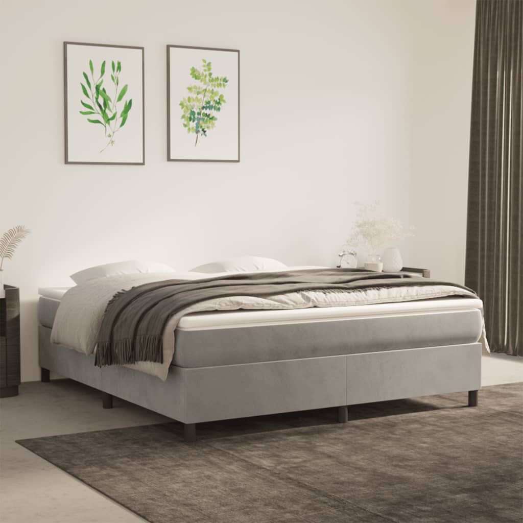 vidaXL Bed Frame without Mattress Light Grey California King Velvet (US Only)